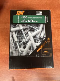 SPIT lot de 100 chevilles à frapper nylon 6 x 40 mm