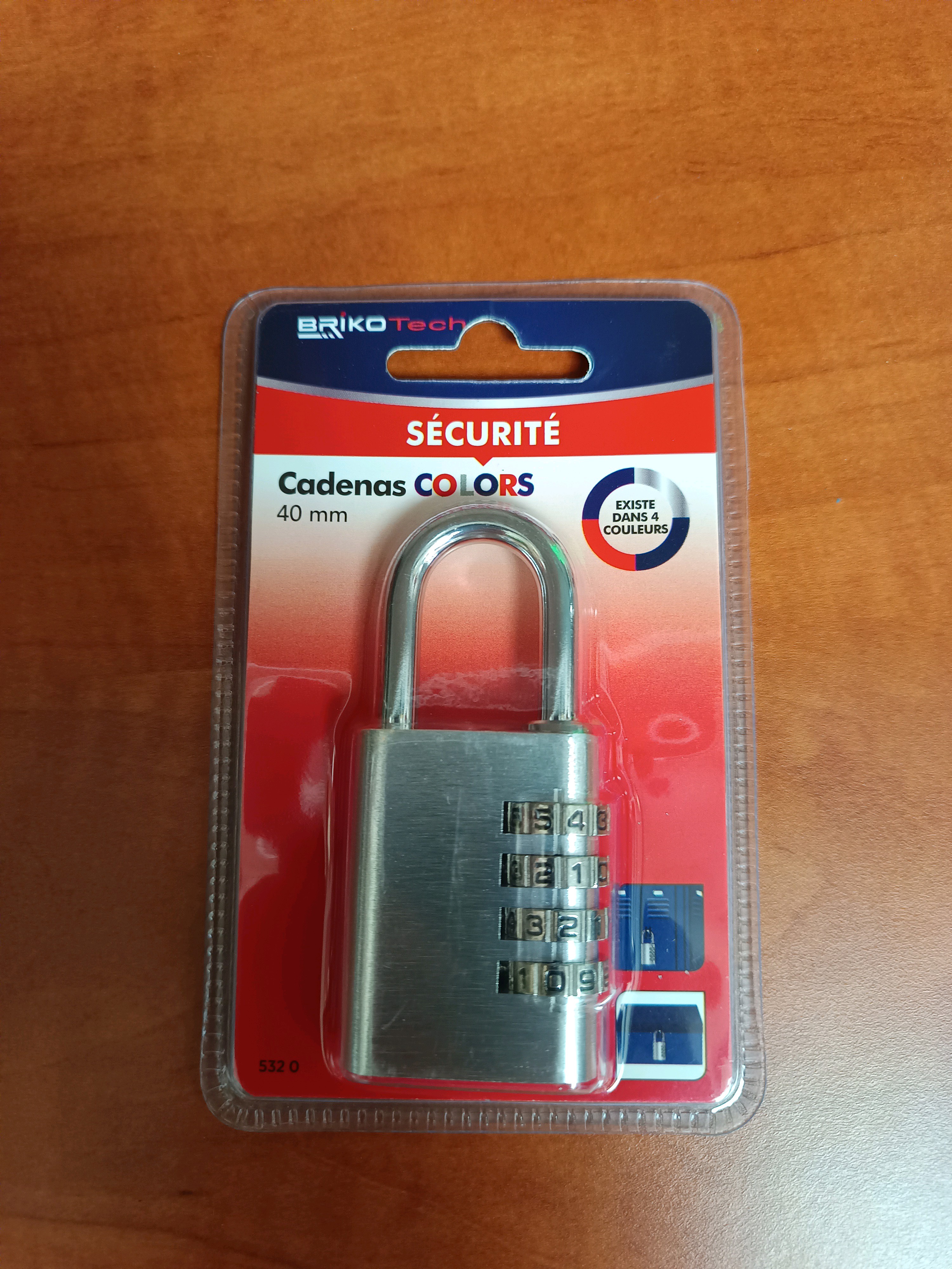 BRIKO Tech Cadenas COLORS 40 mm à combinaison