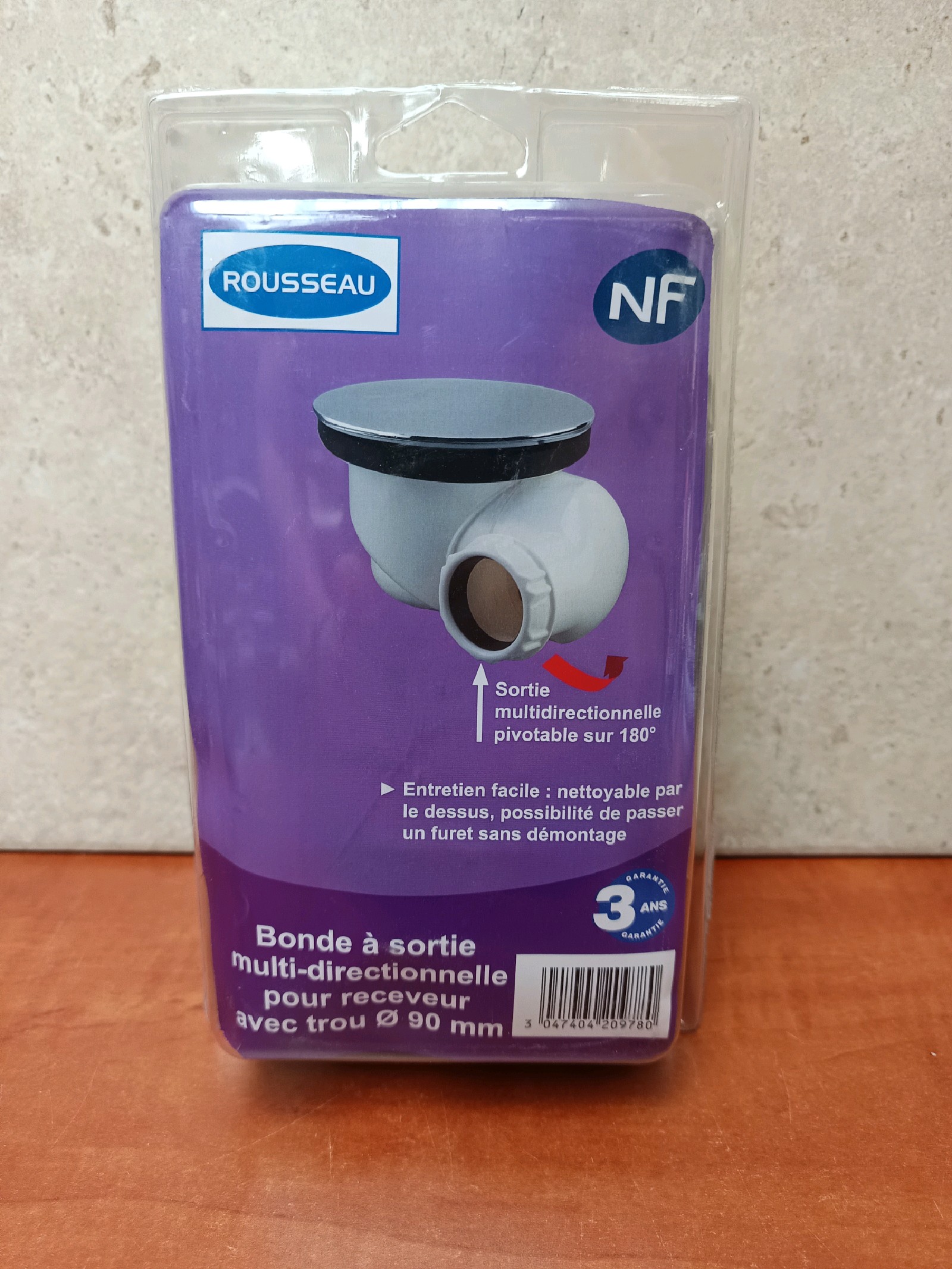 Rousseau Bonde à sortie multi-directionnelle pour receveur Ø 90 mm
