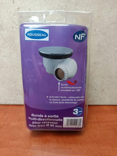 Rousseau Bonde à sortie multi-directionnelle pour receveur Ø 90 mm