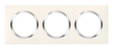 Legrand Dooxie 600843 plaque 3 postes blanc chrome