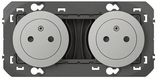 Legrand Dooxie plaque 2 postes effet aluminium 600852