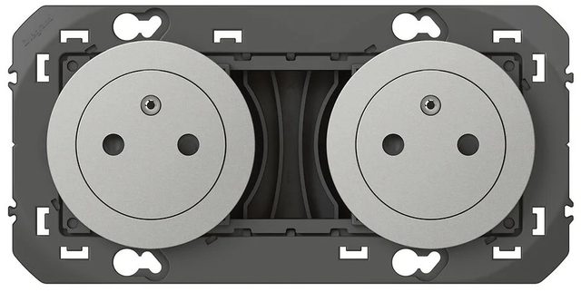 Legrand Dooxie plaque 2 postes effet aluminium 600852