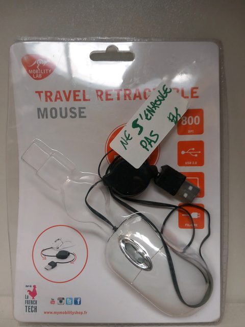 Souris filaire Mobility Lab Travel Retractable Mouse (USB)