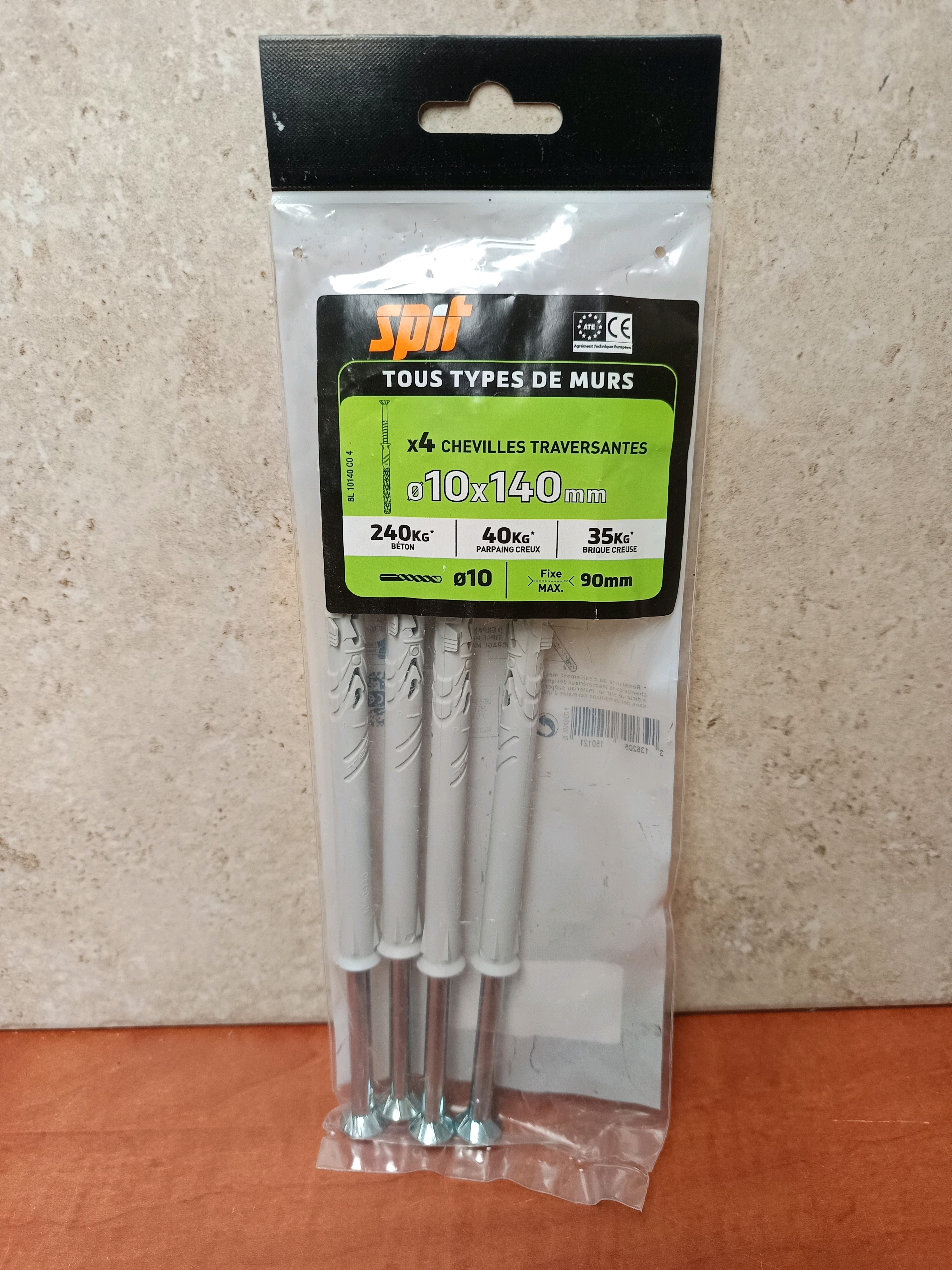 Spit chevilles traversantes Ø10 x 140 mm (x6)