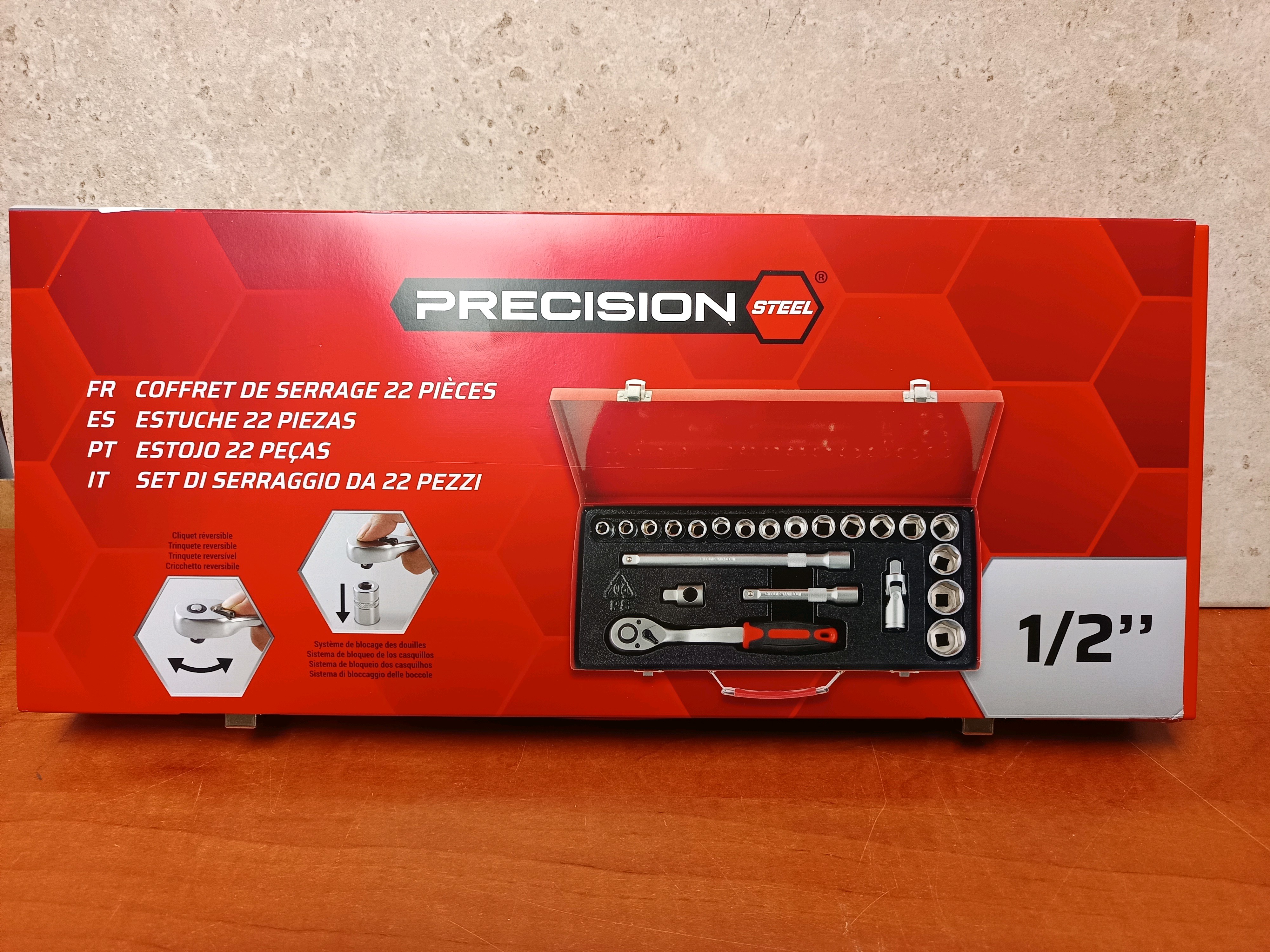 PRECISION STEEL Coffret de serrage 22 pièces 1/2