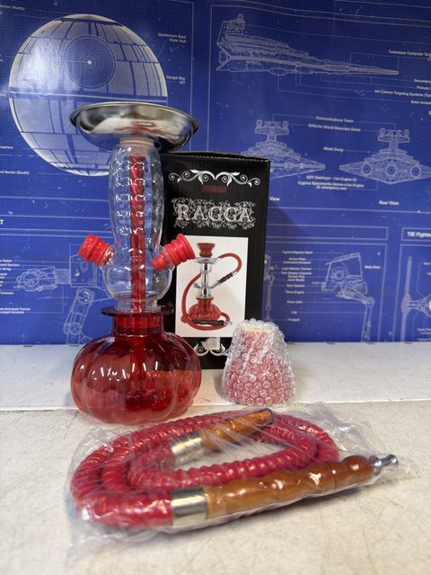 Chicha acrylique rouge avec tuyau
