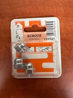 Écrous borgnes acier zingué Ø8 (M8)