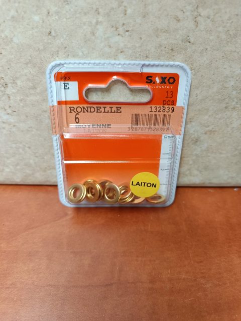 Saxo Quincaillerie Rondelles 6 en laiton (13 pièces)