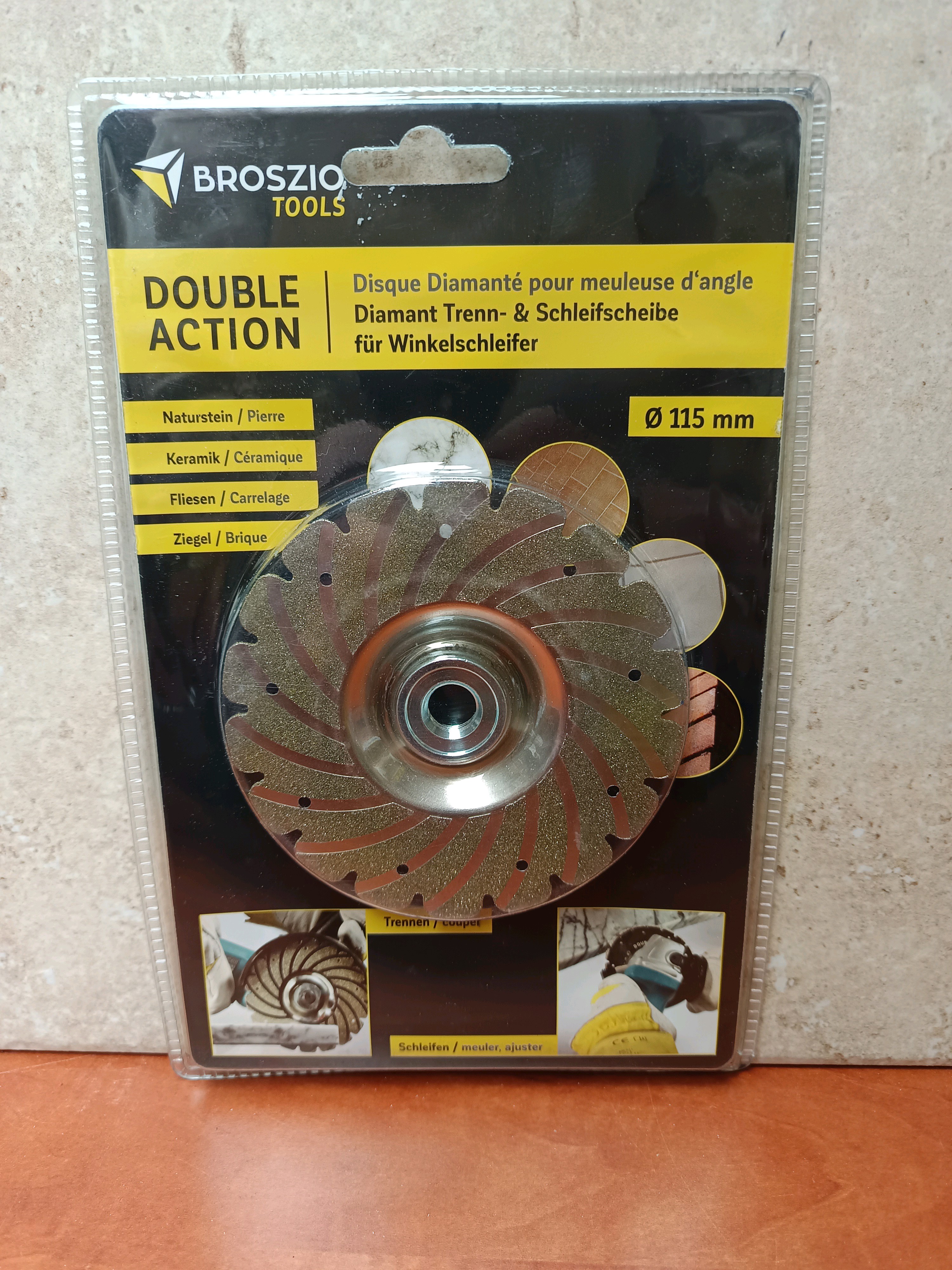 Broszio Tools Double Action disque diamanté Ø 115 mm pour meuleuse d’angle