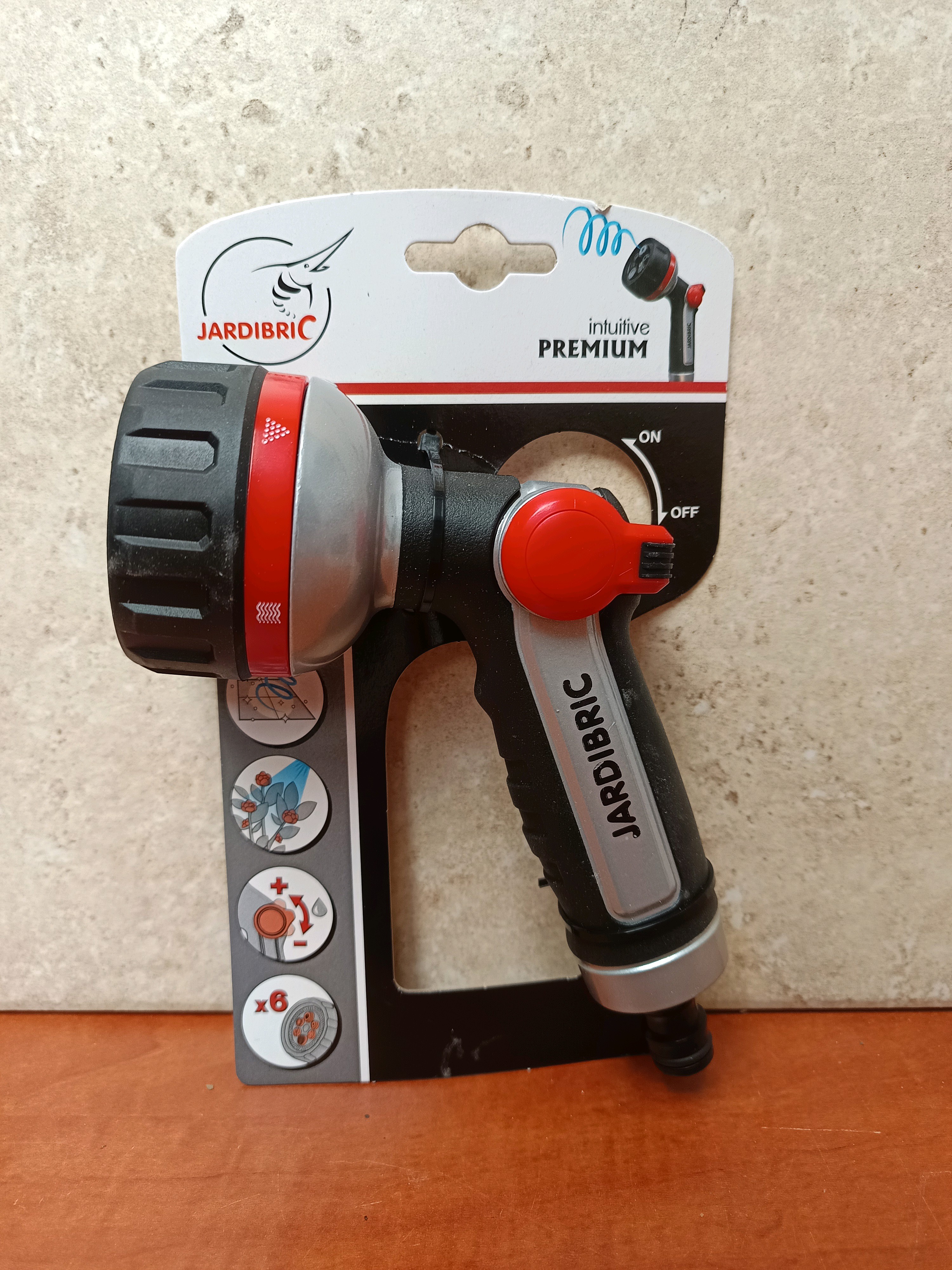 Jardibric AMT 10A – Pistolet de lavage et d’arrosage 6 jets Intuitive Premium