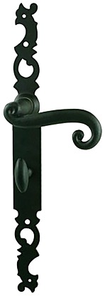 Poignée de porte sur plaque Coq noir condamnation 195 mm