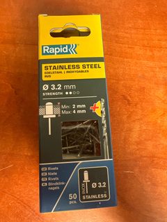 Rapid rivets en acier inoxydable Ø 3,2 mm – boîte de 50