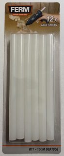 Bâton de colle chaude 11mm recharge pistolet incolore 15cm FERM 12 pcs