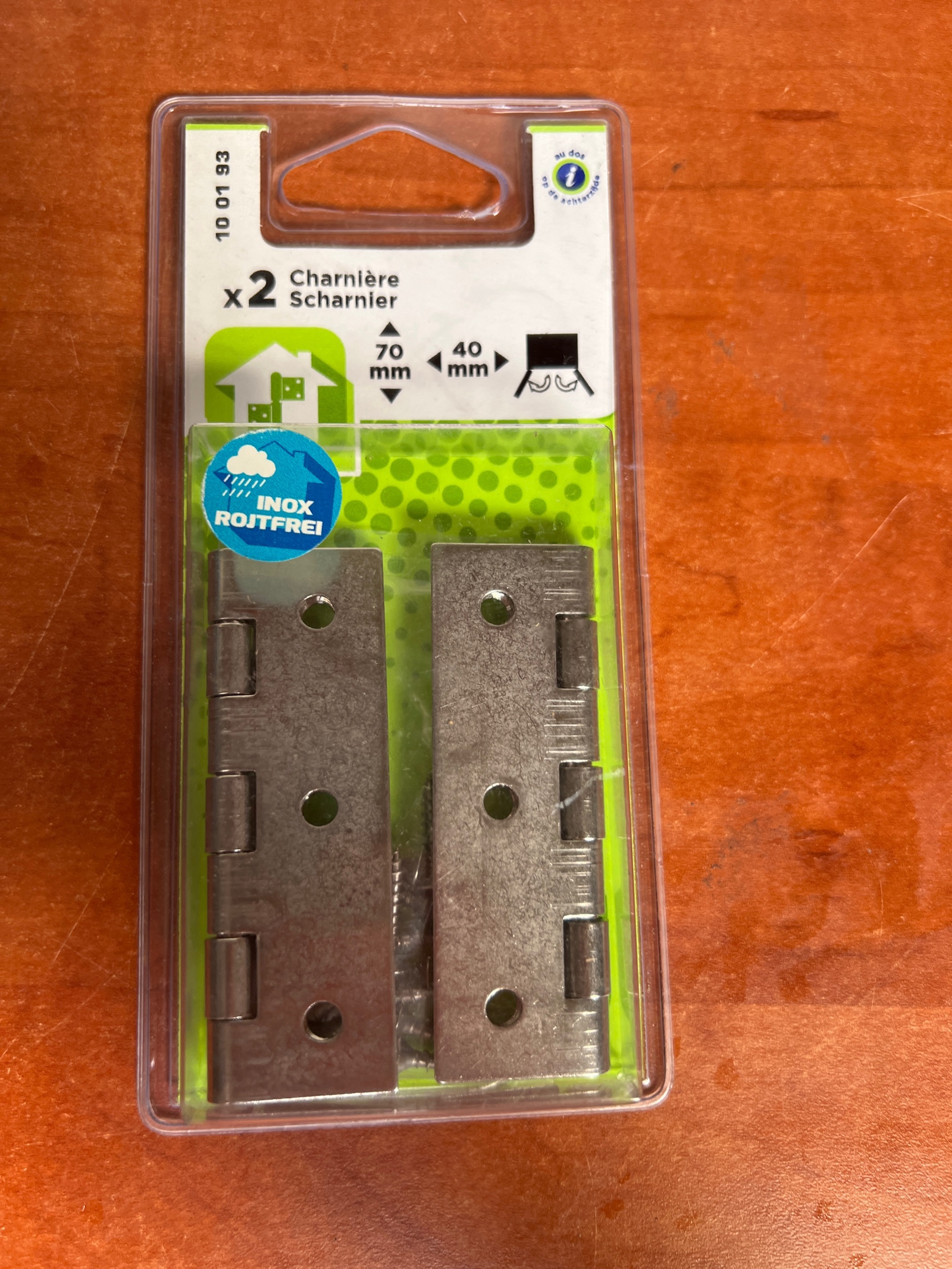 Charnières inox 70 x 40 mm (x2)