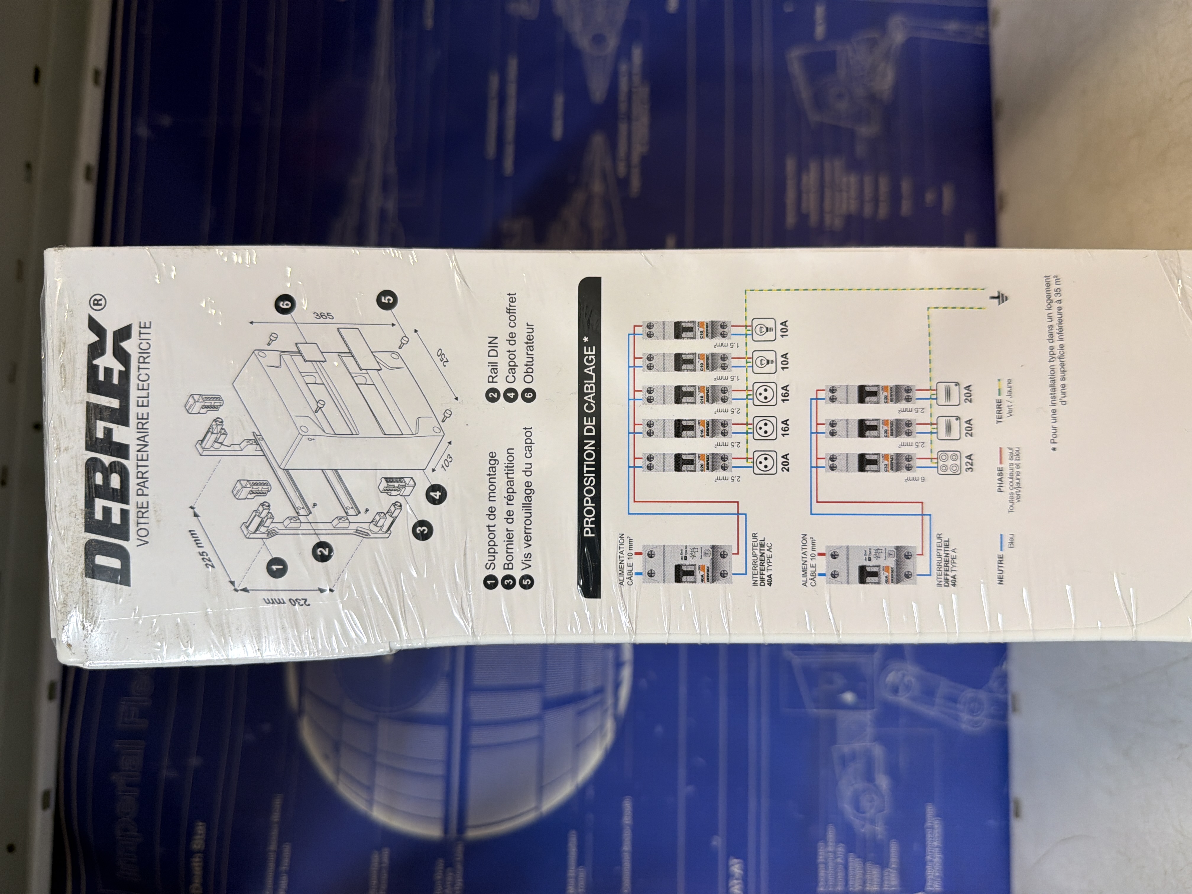 Coffret électrique Debflex 2 rangées 26 modules avec bornier de répartition — photo 2