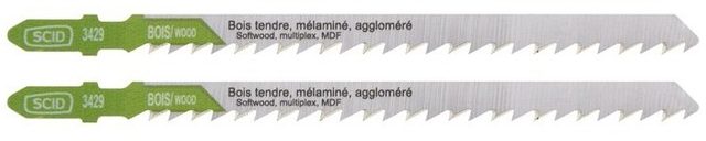 SCID lot de 2 lames de scie sauteuse bois accroche en T