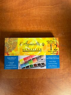 Sennelier l'Aquarelle - Boîte métallique 12 demi-godets