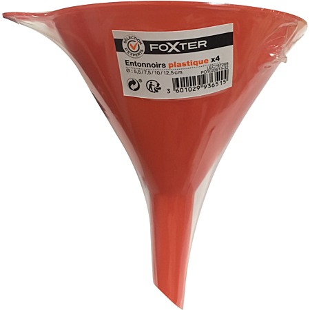 Lot de 4 entonnoirs plastiques Foxter