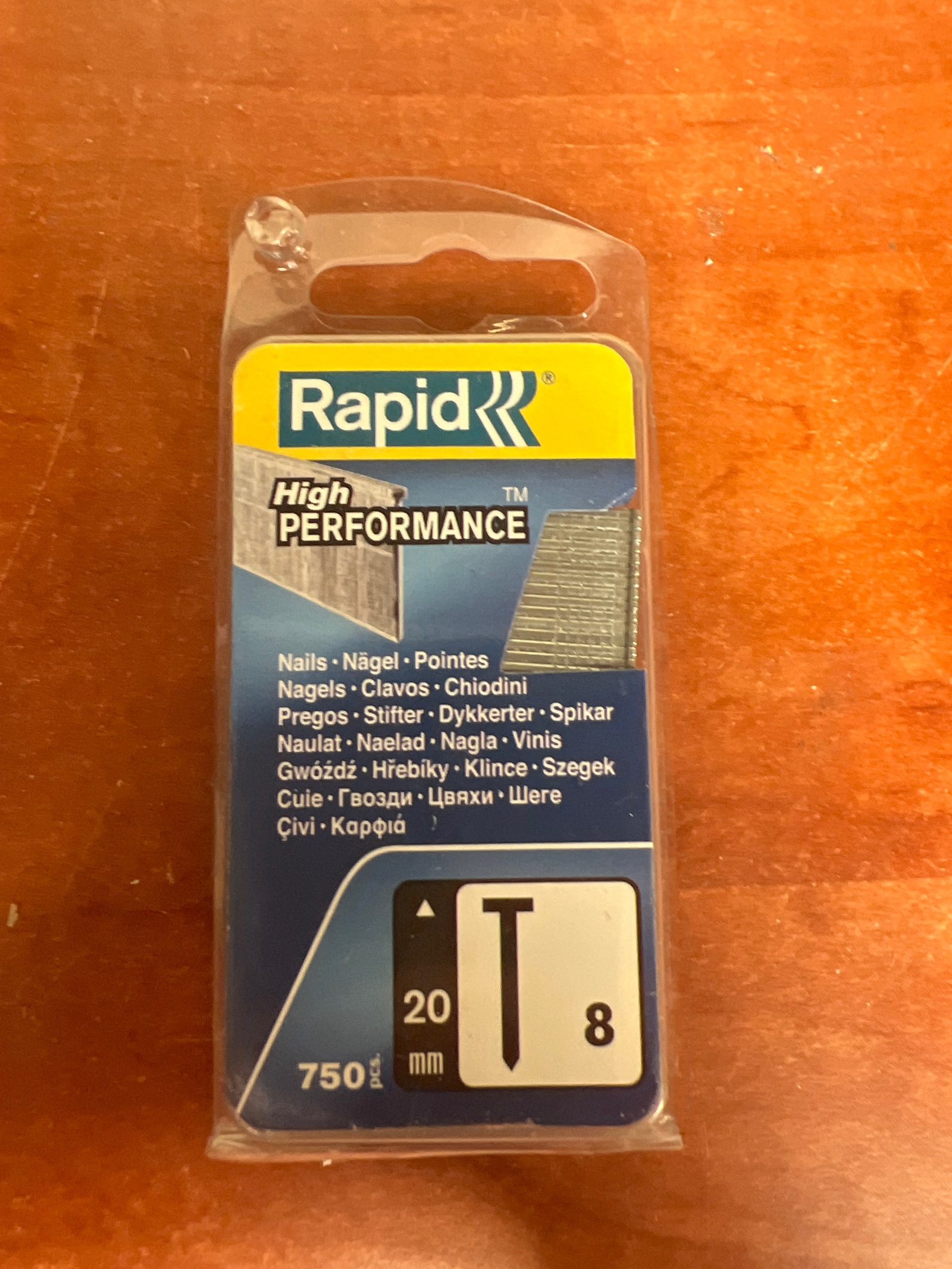 Rapid High Performance clous T8 20 mm (boîte de 750)