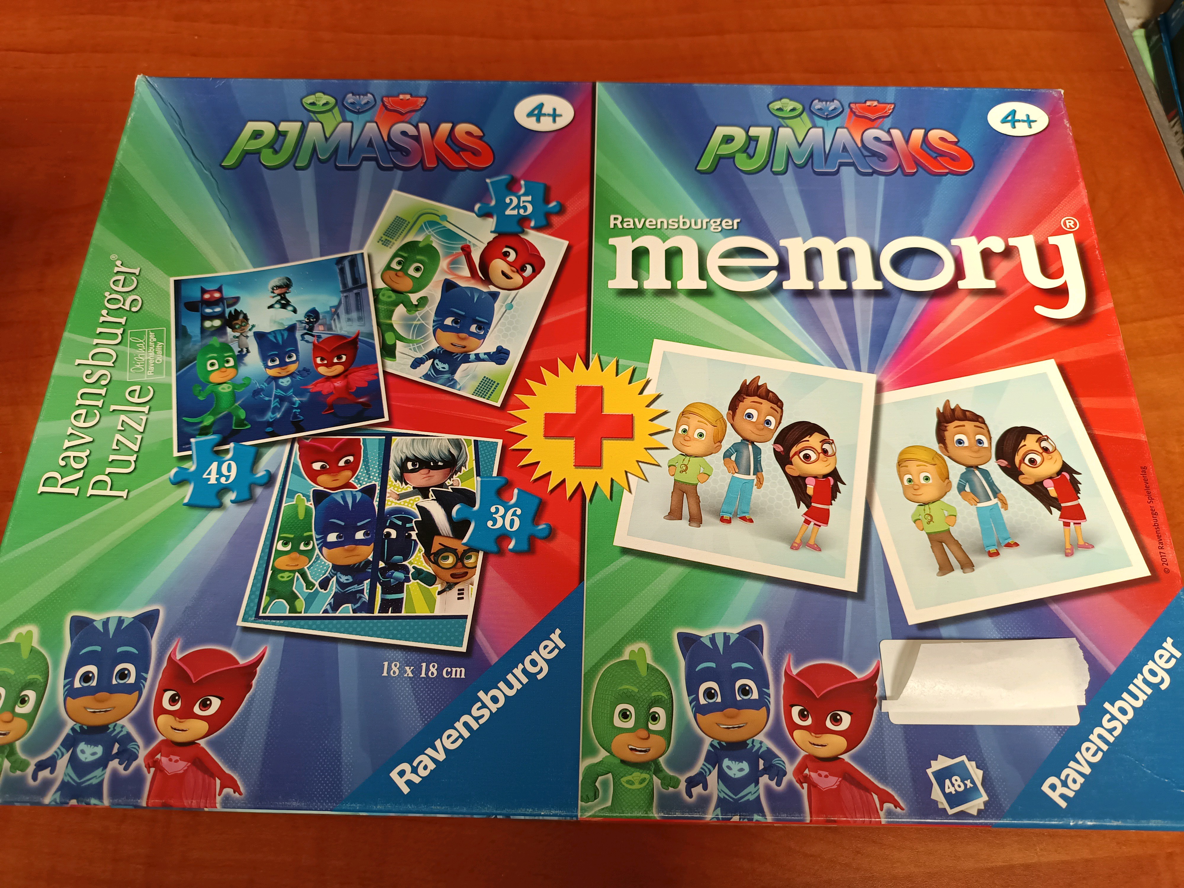 Ravensburger PJ Masks - Memory + 3 puzzles (25/36/49 pièces, 18 x 18 cm)