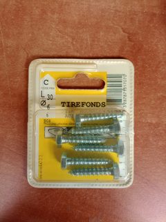 Lot de 6 vis tire-fond 6 x 30 mm