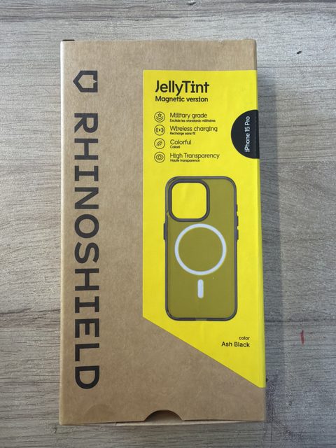 Coque Rhinoshield JellyTint MagSafe iPhone 15 Pro noir transparent