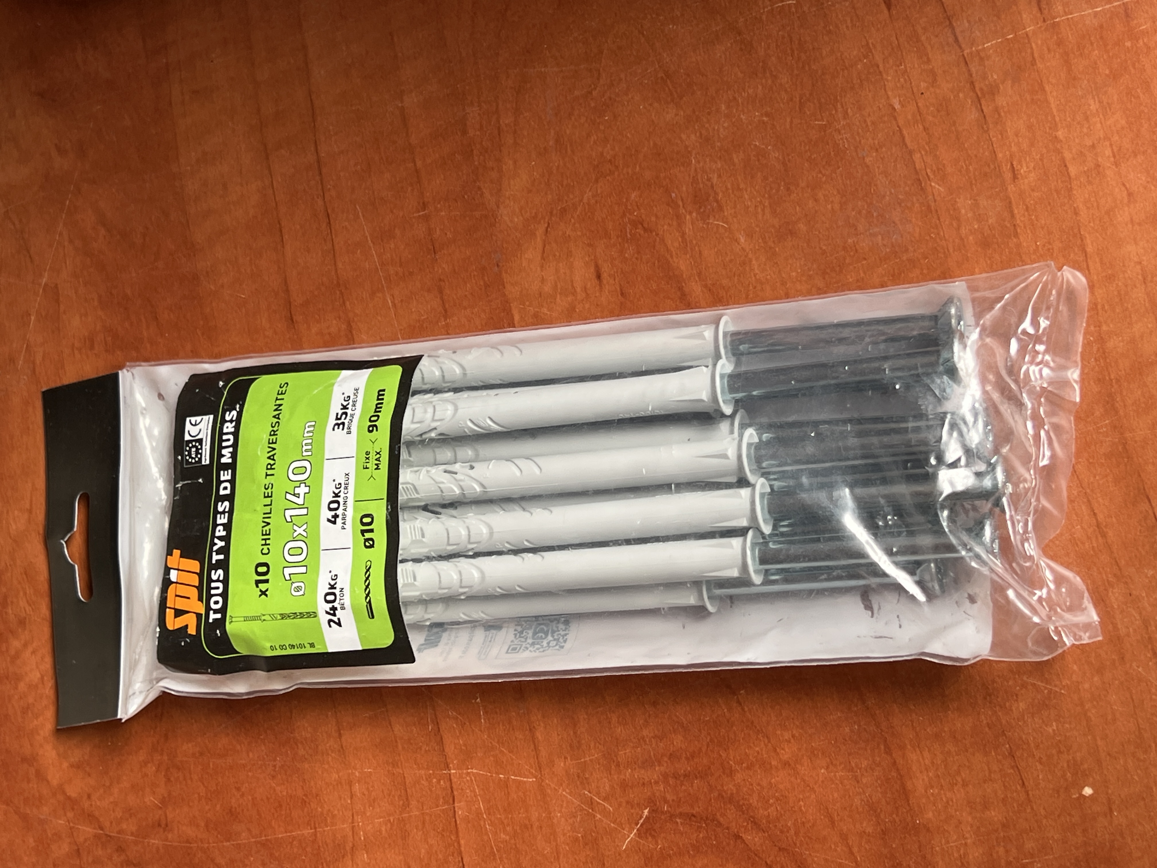 Lot de 10 chevilles traversantes SPIT BLONG Ø10 x 140 mm