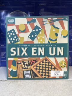 Coffret multijeux en bois fait main - Six en Un