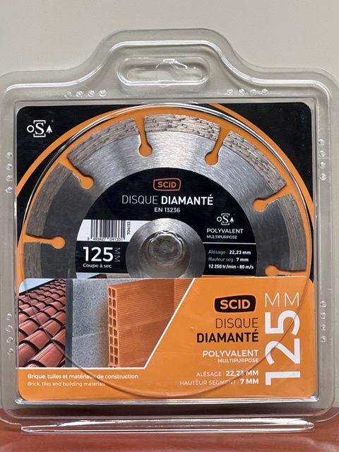 SCID Disque diamanté polyvalent 125 mm (alésage 22,23 mm)