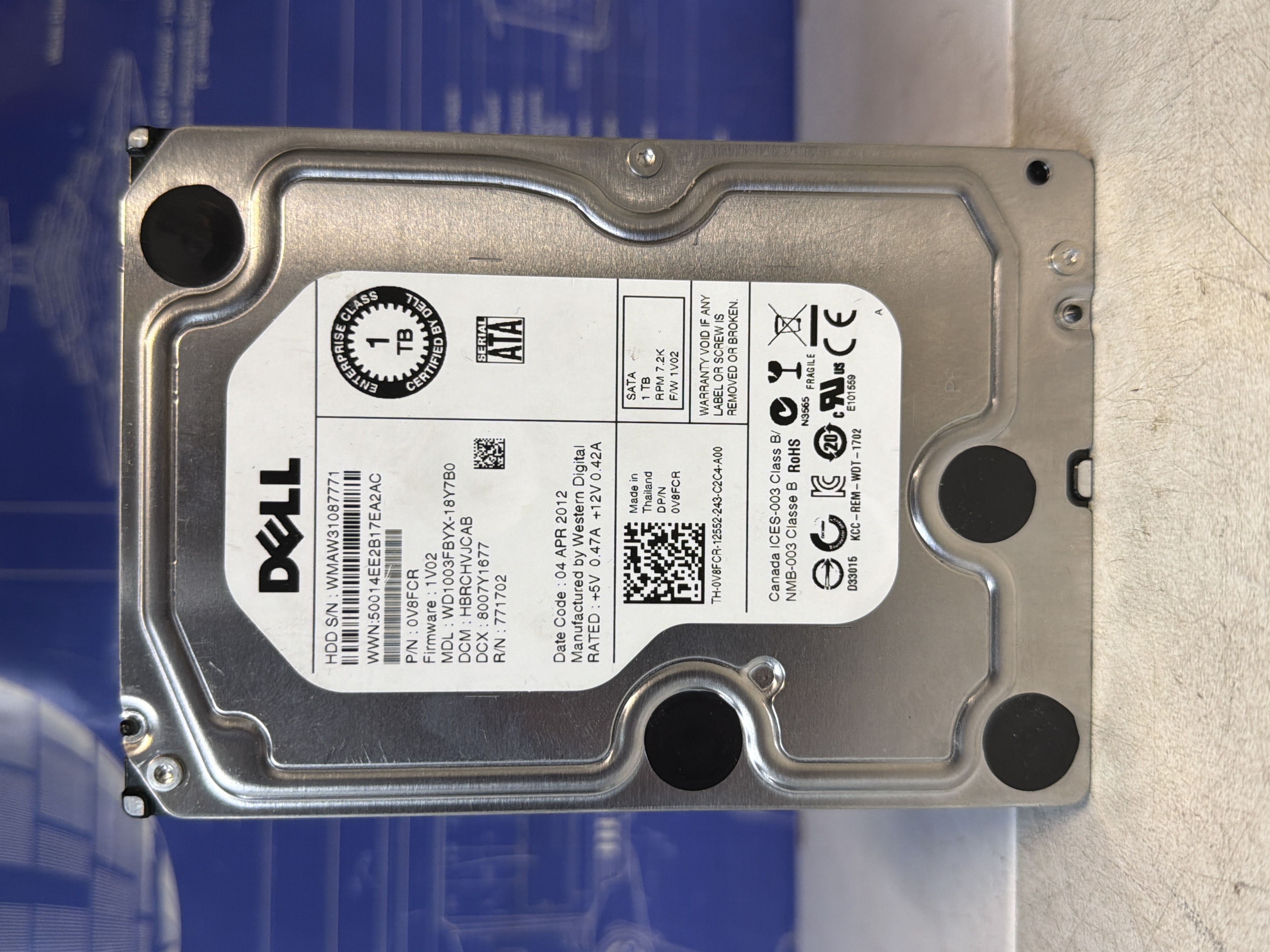 Disque dur interne Dell 1 To SATA 7.2K WD1003FBYX