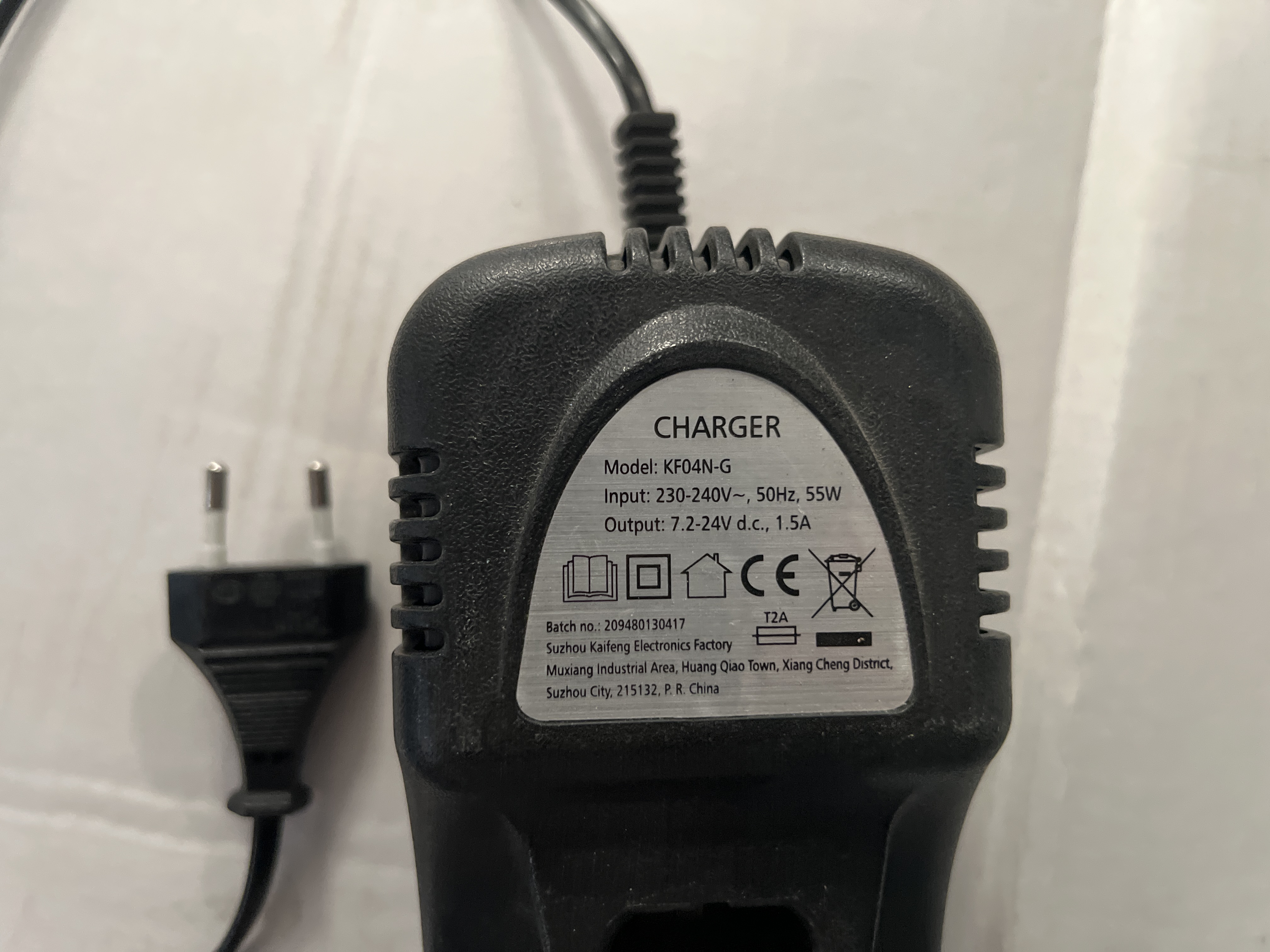 Socle chargeur secteur 230-240V, 55W, 50Hz pour appareil portable (noir) — photo 2