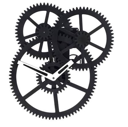 Kikkerland Horloge murale Triple Gear CL59
