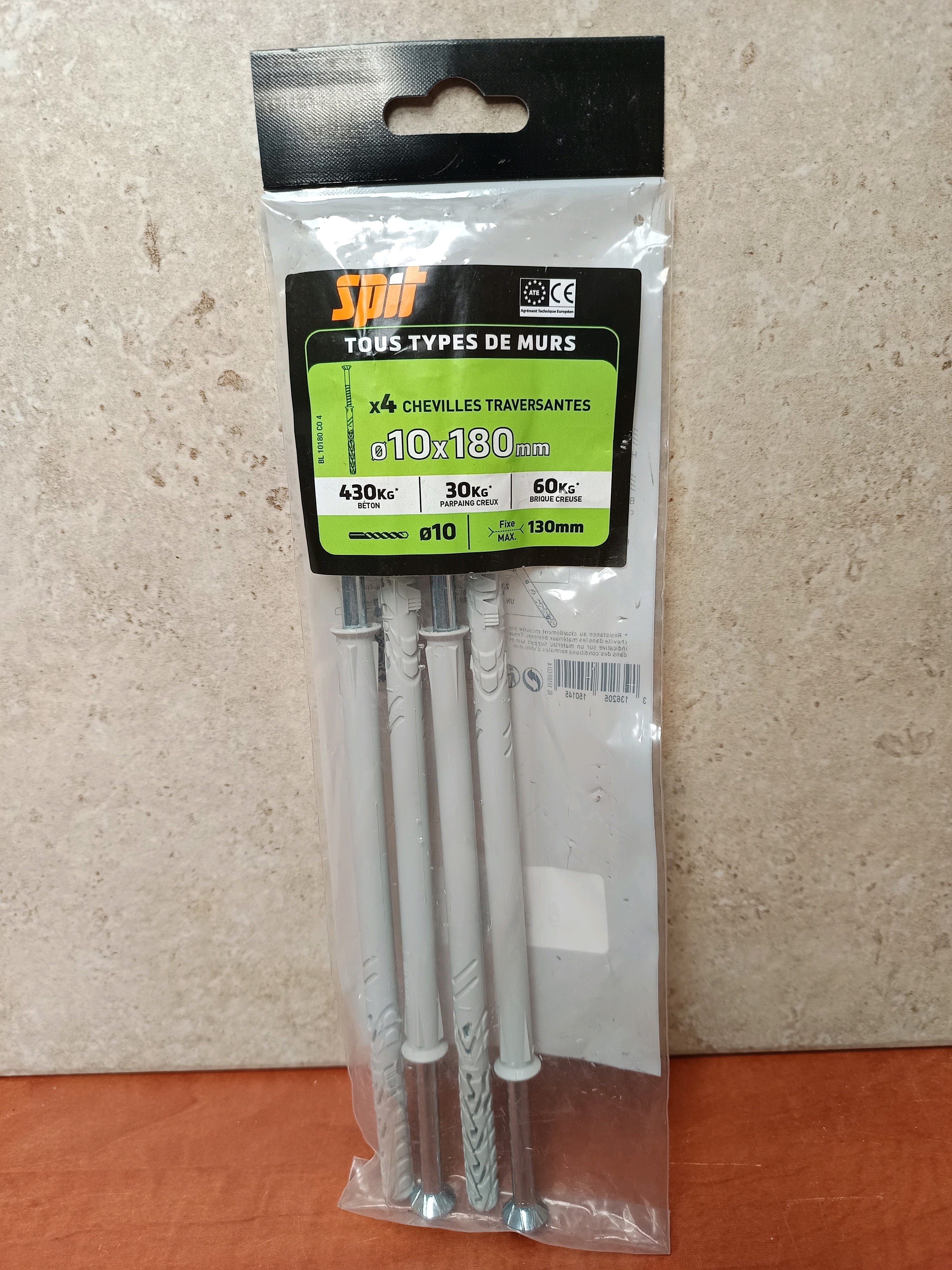 Spit Chevilles traversantes Ø10 x 180 mm (x4)