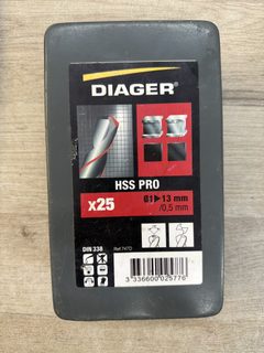 Coffret 25 forets métaux HSS meulés Diager 747D Ø1 à 13 mm
