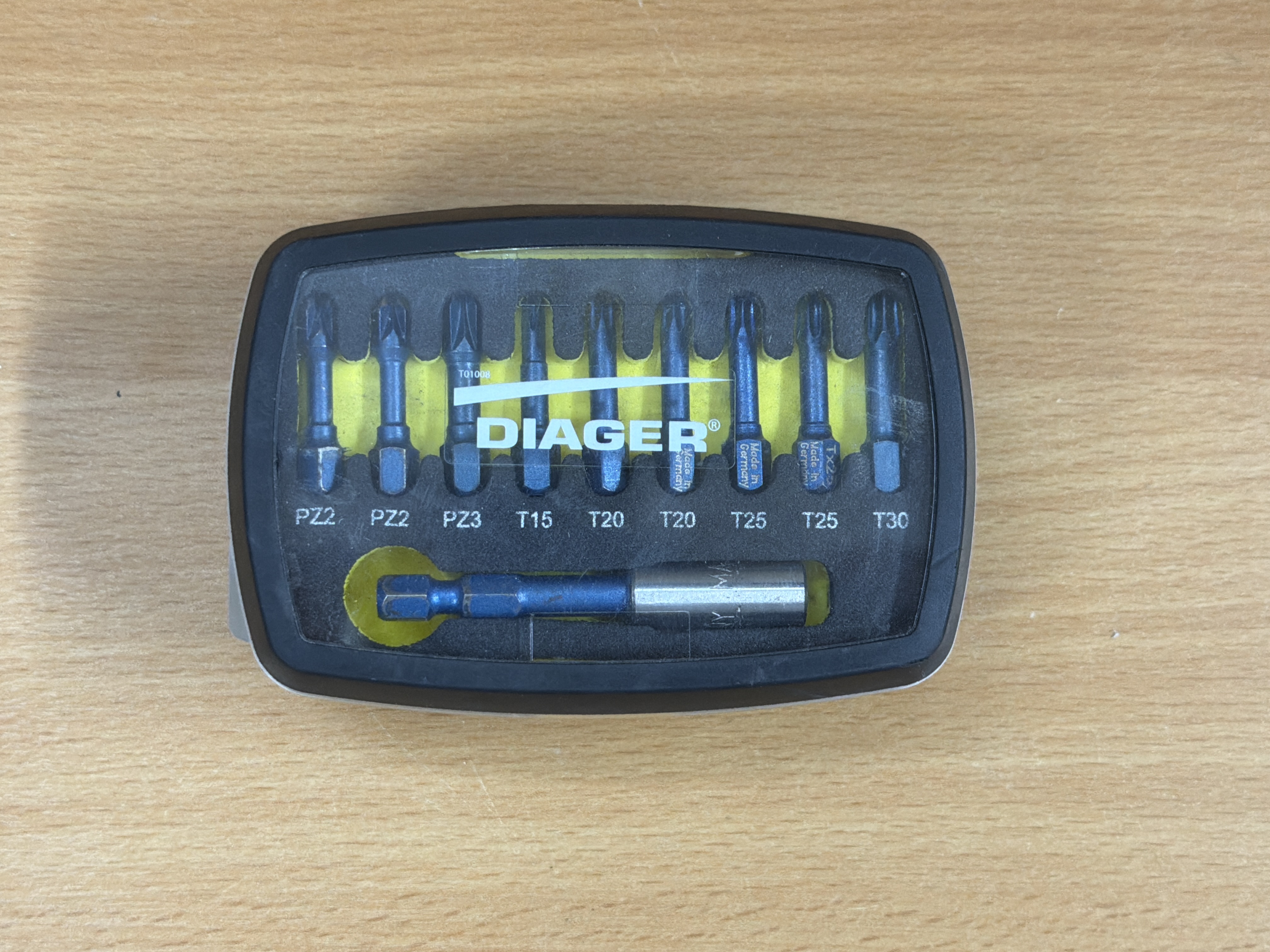 Coffret 10 embouts Diager Blue Shock 631C avec porte-embout