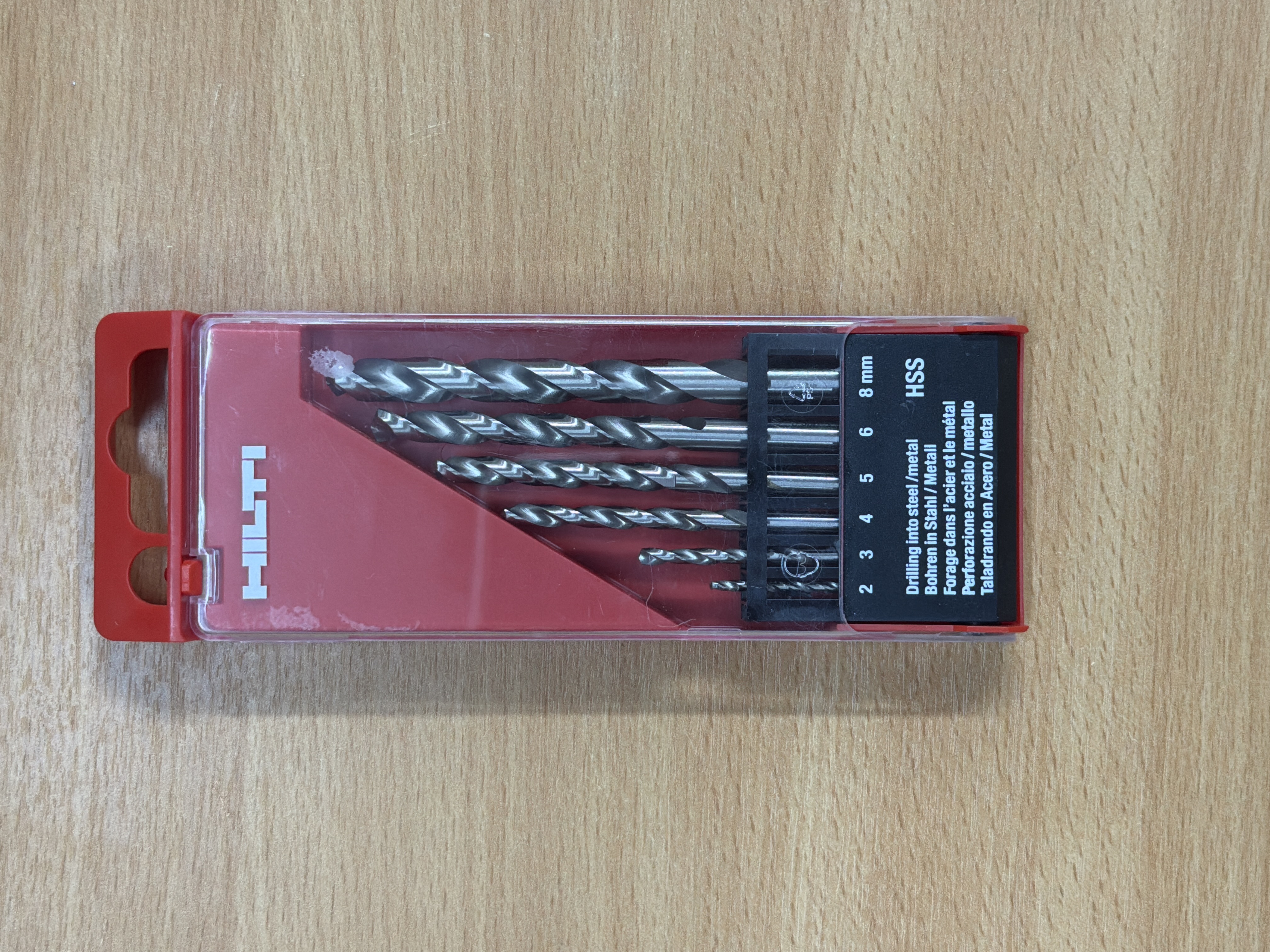 Coffret de 6 forets métal Hilti HSS 2 à 8 mm 213950