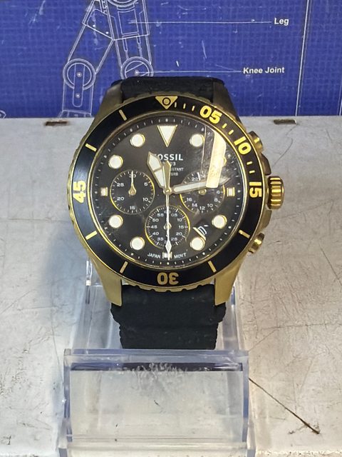 Montre Fossil FS5729 chronographe noir et doré