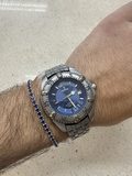 Montre Festina analogique cadran bleu, date, bracelet métal — photo 3