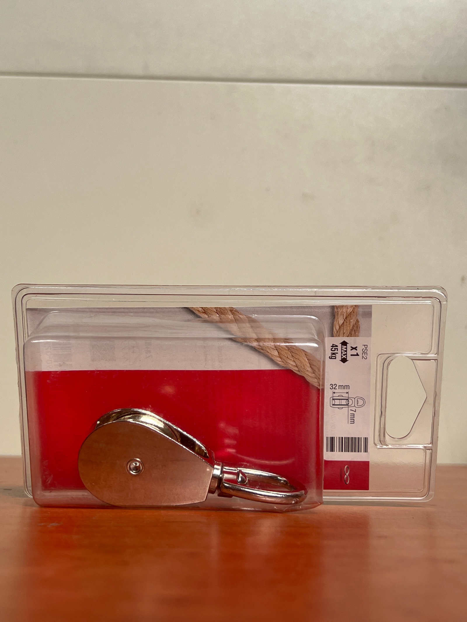 Poulie simple 32 mm avec émerillon