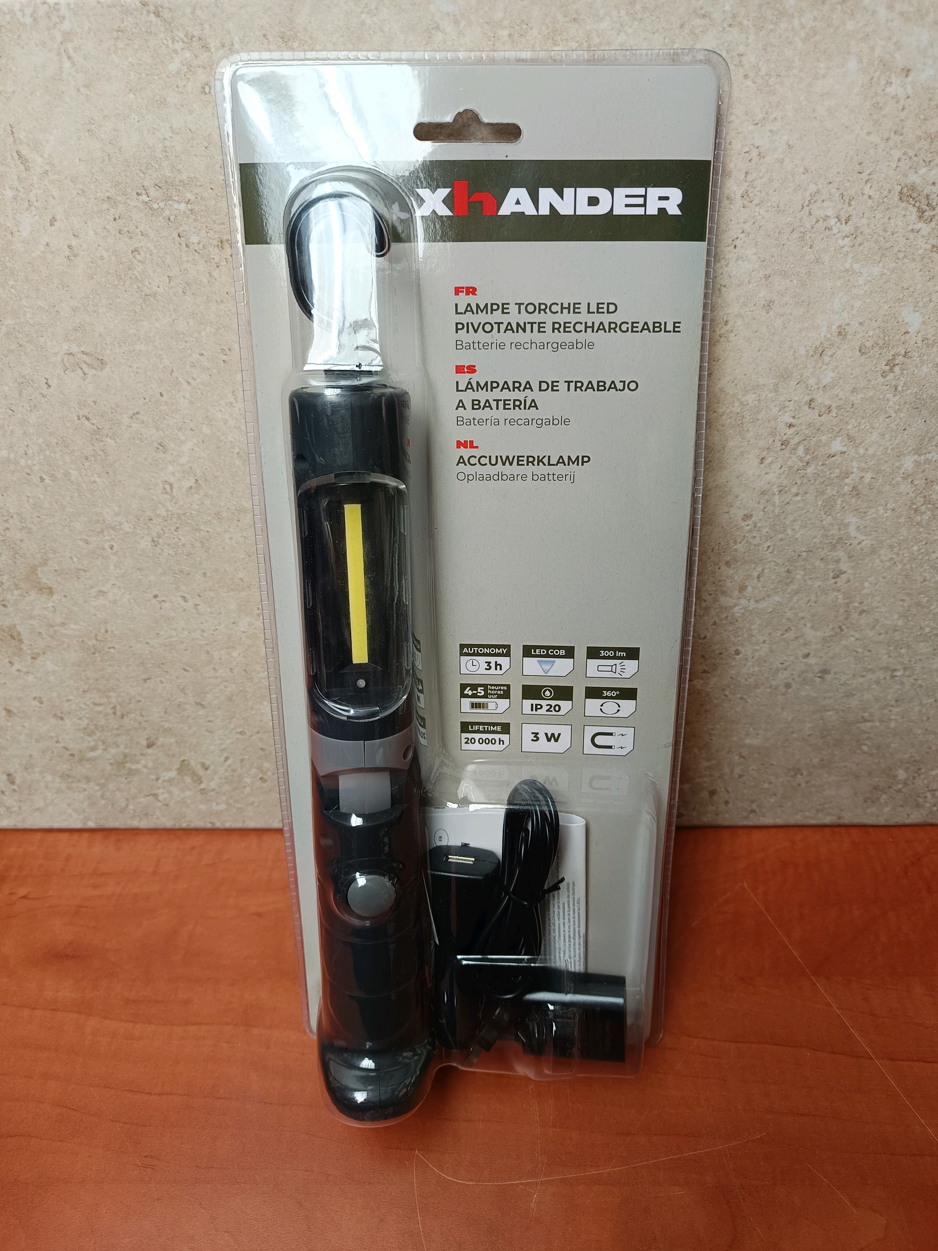 XHANDER lampe torche LED pivotante rechargeable