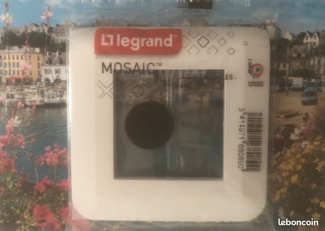 Plaque Legrand Mosaic 2 modules blanc 200942