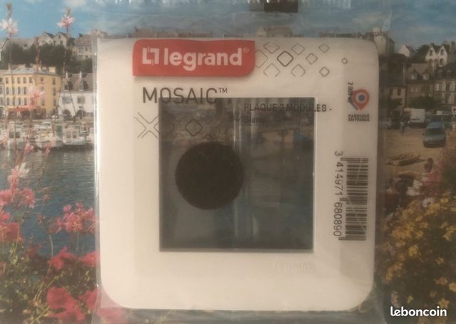 Plaque Legrand Mosaic 2 modules blanc 200942