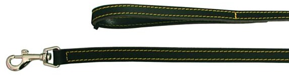 Laisse courte Zolux cuir piqué noir 0,6 m pour chien