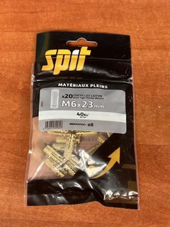 SPIT 20 chevilles laiton M6 x 23 mm pour béton