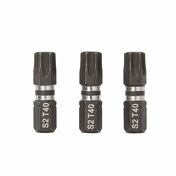 Embout de vissage torsion impact TX40 25 mm Erbauer - 3 pièces
