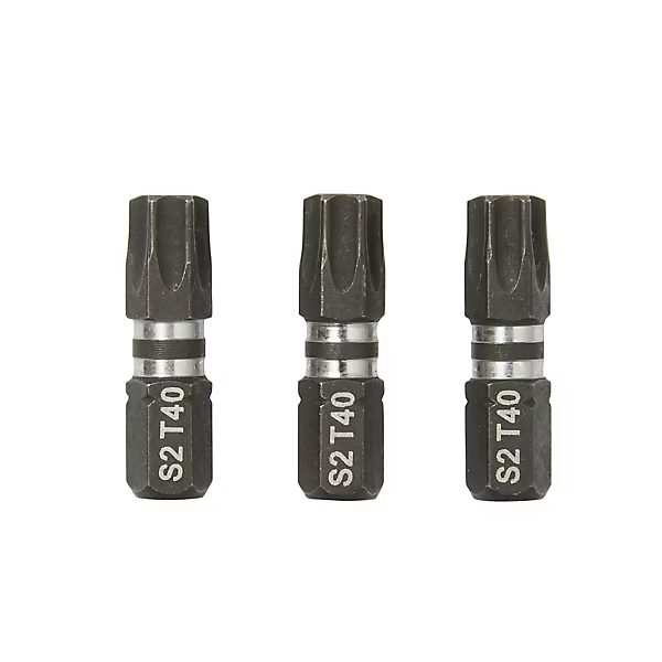 Embout de vissage torsion impact TX40 25 mm Erbauer - 3 pièces