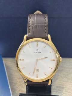 Montre Festina F16747 dorée bracelet cuir marron