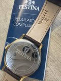 Montre Festina F16747 dorée bracelet cuir marron — photo 3