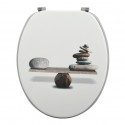 Abattant WC blanc motif galets zen